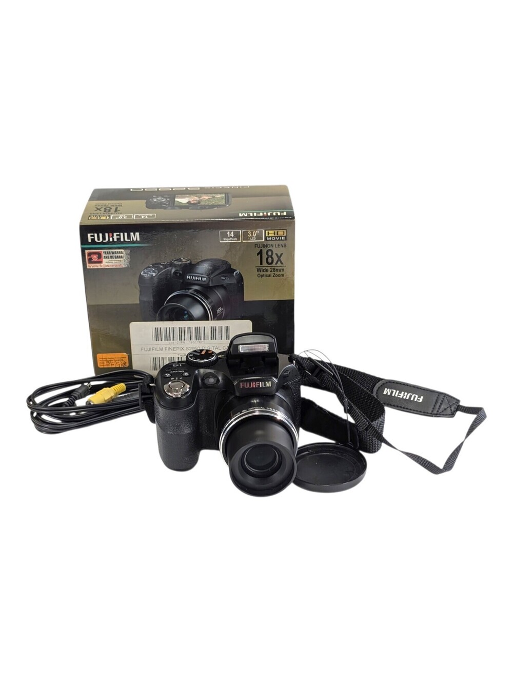 Fujifilm FinePix S2950 Digital Camera Black 16GB SD Box Strap Used